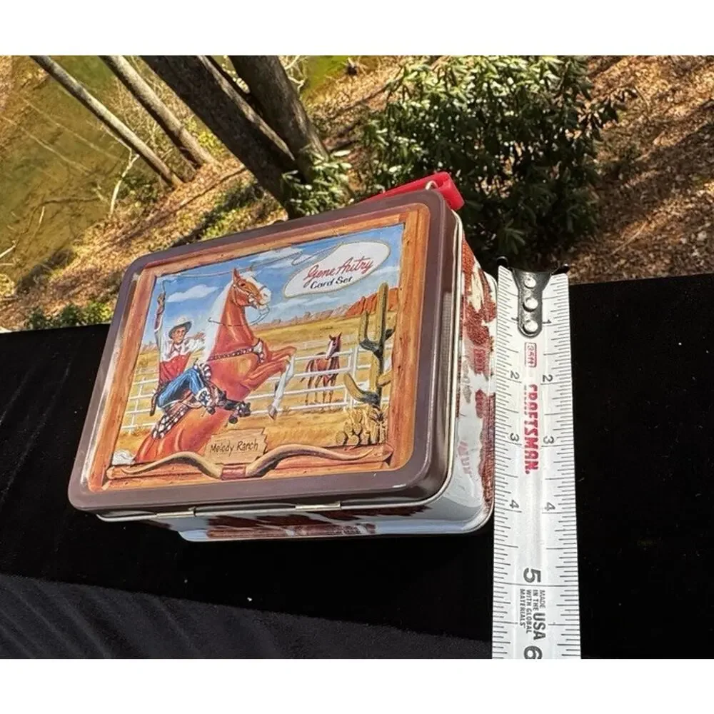 Gene Autry Limited Edition 100 Comic Trading Cards Miniature Metal Lunch Box A19